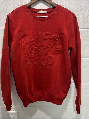 Red by Marc Ecko Red 99 Embossed Fleece Sweatshirt Small Red Slim Fit Y2K Style